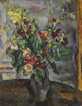 フラワーズ Painting - 葵のある静物 ペトル・ペトロヴィッチ・コンチャロフスキー 花の印象派